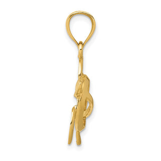 14k Yellow Gold Open Turtle Pendant D3435