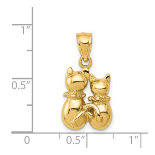 14k Yellow Gold Cat Pendant D3437