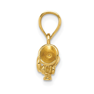 14k Yellow Gold 3D Trumpet Pendant