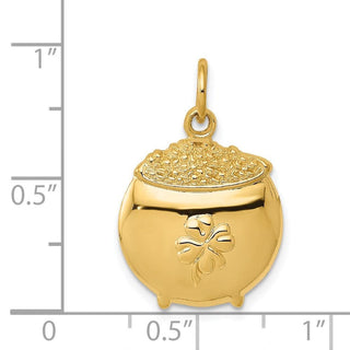 14k Yellow Gold Pot Of Gold Charm