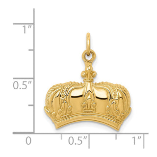 14k Yellow Gold Fleur De Lis Crown Charm