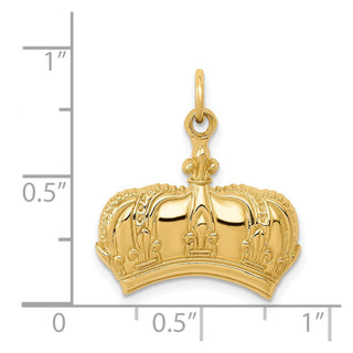 14k Yellow Gold Fleur De Lis Crown Charm