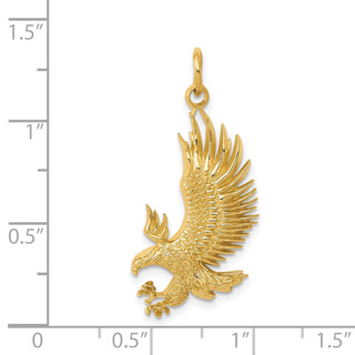 14k Yellow Gold Bald Eagle Charm