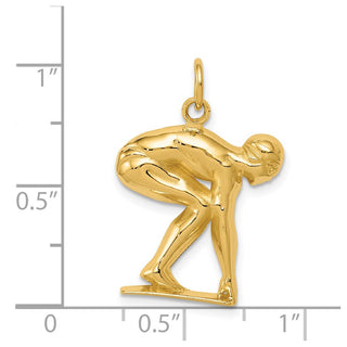 14k Yellow Gold Swimmer/Diver Charm