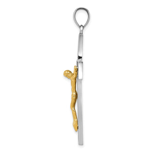14k Yellow and White Gold Crucifix Pendant D347