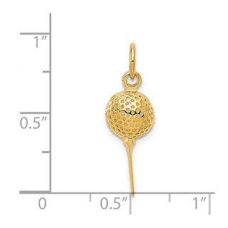 14k Yellow Gold Golf Ball Charm D3475