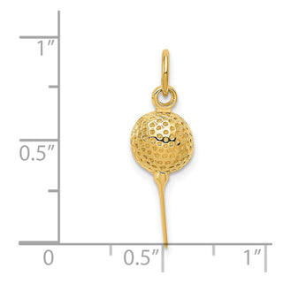 14k Yellow Gold Golf Ball Charm D3475