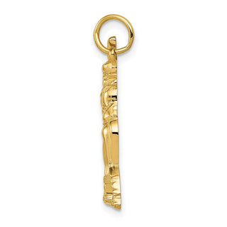 14k Yellow Gold Female Baseball Batter Charm