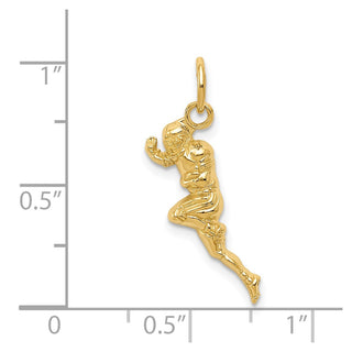 14k Yellow Gold Football Player Charm