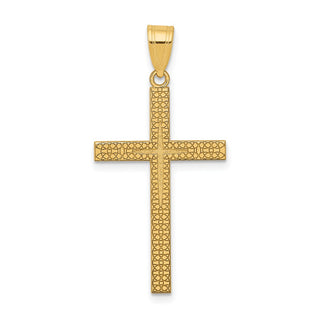 14k Yellow Gold Diamond-Cut Latin Cross Pendant D3568