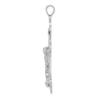 14k White Gold INRI Crucifix Pendant D3672W