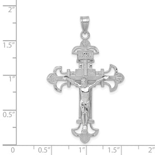 14k White Gold INRI Crucifix Pendant D3672W