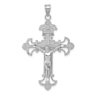 14k White Gold INRI Crucifix Pendant D3672W