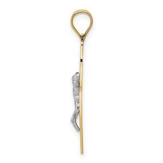 14k Yellow and White Gold Crucifix Pendant D3677
