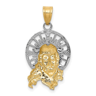 14k Yellow, White and Rose Gold Diamond-Cut Christ Pendant D3702