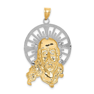 14k Yellow, White and Rose Gold Diamond-Cut Christ Pendant