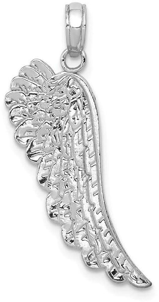 14k White Gold Angel Wing Pendant