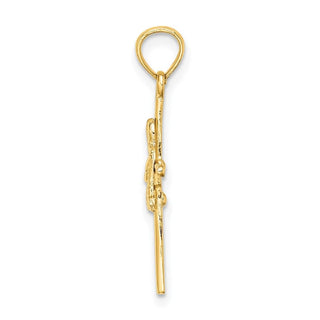 14k Yellow Gold Praying Boy Cross Pendant