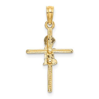 14k Yellow Gold Praying Boy Cross Pendant