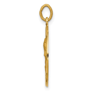 14k Yellow Gold Our Lady Of Sorrows Medal Pendant D3759