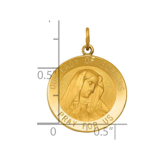 14k Yellow Gold Our Lady Of Sorrows Medal Pendant D3759