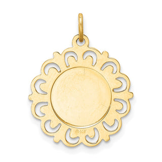 14k Yellow Gold Our Lady Of Sorrows Medal Pendant D3760