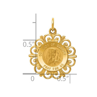 14k Yellow Gold Our Lady Of Sorrows Medal Pendant D3760