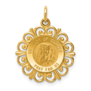 14k Yellow Gold Our Lady Of Sorrows Medal Pendant D3760