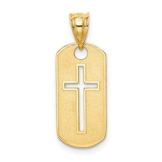 14k Yellow Gold Polished Cross Cut-Out Pendant