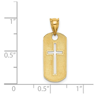 14k Yellow Gold Polished Cross Cut-Out Pendant