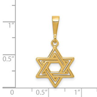 14k Yellow Gold Jewish Star Pendant