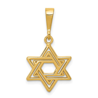 14k Yellow Gold Jewish Star Pendant