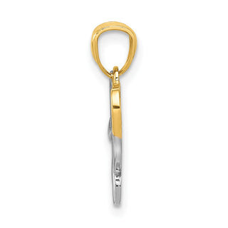 14k Yellow Gold And Rhodium Love Pendant D3846