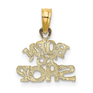 14k Yellow Gold Born To Shop Pendant