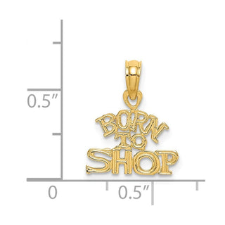 14k Yellow Gold Born To Shop Pendant