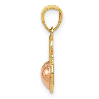 14k Yellow Gold And Rhodium Sweet 16 Heart Pendant