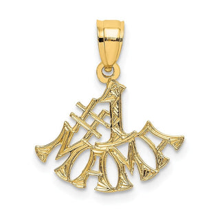 14k Yellow Gold #1 Mama Pendant D3925