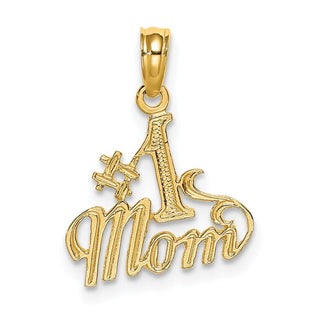 14k Yellow Gold Polished #1 Mom Pendant D3926