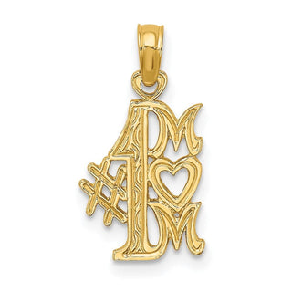 14k Yellow Gold #1 Mom Pendant