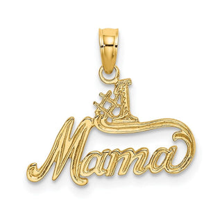 14k Yellow Gold #1 Mama Pendant D3933