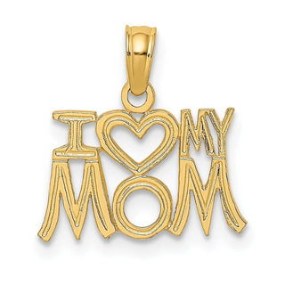 14k Yellow Gold I Heart My Mom Pendant