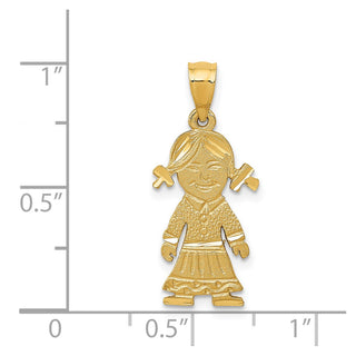 14k Yellow Gold Girl Pendant D394
