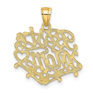 14k Yellow Gold Best Mom Pendant D3949