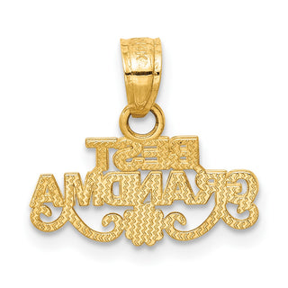 14k Yellow Gold Best Grandma Pendant D3957