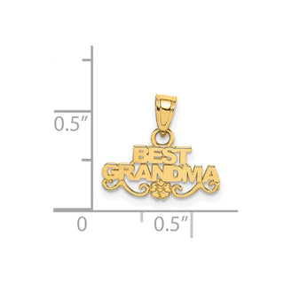 14k Yellow Gold Best Grandma Pendant D3957