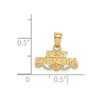 14k Yellow Gold Best Grandma Pendant D3957