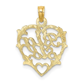 14k Yellow Gold Big Sis In Heart Pendant