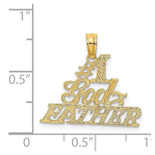 14k Yellow Gold #1 Godfather Pendant D3978