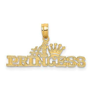 14k Yellow Gold #1 Princess Pendant D3984