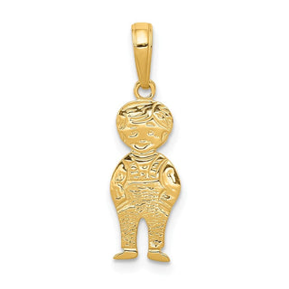 14k Yellow Gold Boy w/Hands In Pocket Pendant